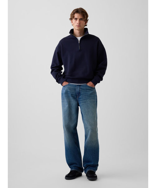 GAP（ギャップ）の「ヘビーウェイト オーバーサイズ 1/4ジップアップ プルオーバー（スウェット・メンズ・ブラウン/ホワイト/チャコールグレー/ネイビー/ブラック・XS/S/M/L/XL）」の9枚目の写真