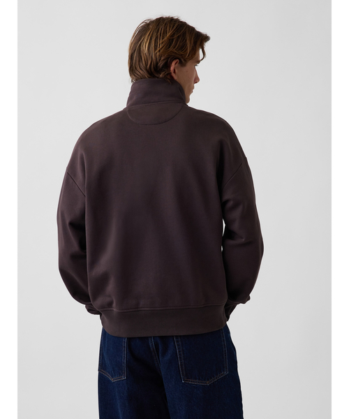 GAP（ギャップ）の「ヘビーウェイト オーバーサイズ 1/4ジップアップ プルオーバー（スウェット・メンズ・ブラウン/ホワイト/チャコールグレー/ネイビー/ブラック・XS/S/M/L/XL）」の13枚目の写真