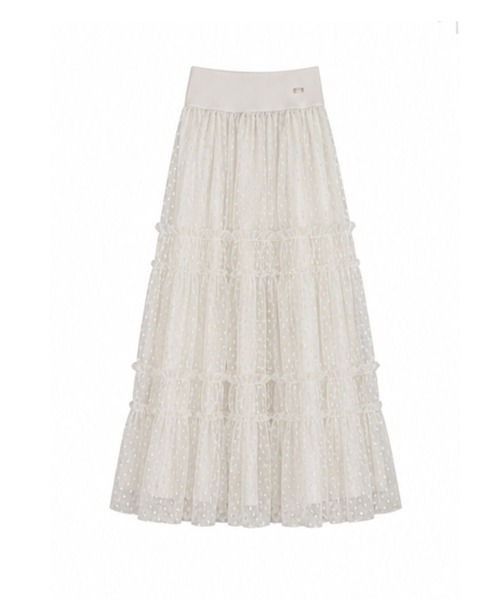 umm.clair(ウムクレール)の「Dot tulle tiered skirt(スカート・レディース・オフホワイト/グレー・FREE)」の9枚目の写真