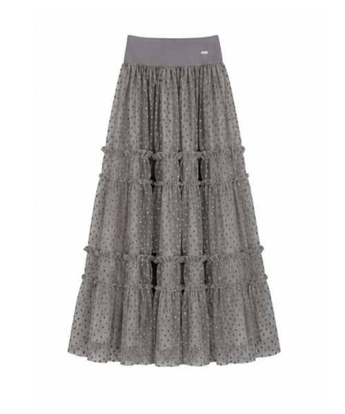 umm.clair(ウムクレール)の「Dot tulle tiered skirt(スカート・レディース・オフホワイト/グレー・FREE)」の10枚目の写真