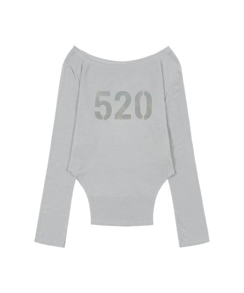 FANCY CLUB(ファンシークラブ)の「◇FANCYCLUB◇ブランド直輸入正規品/520 ボートネック シアー長袖 520 BOATNECK SHEER LONG SLEEVE(Tシャツ/カットソー・レディース・ブラック/グレー・FREE)」の5枚目の写真