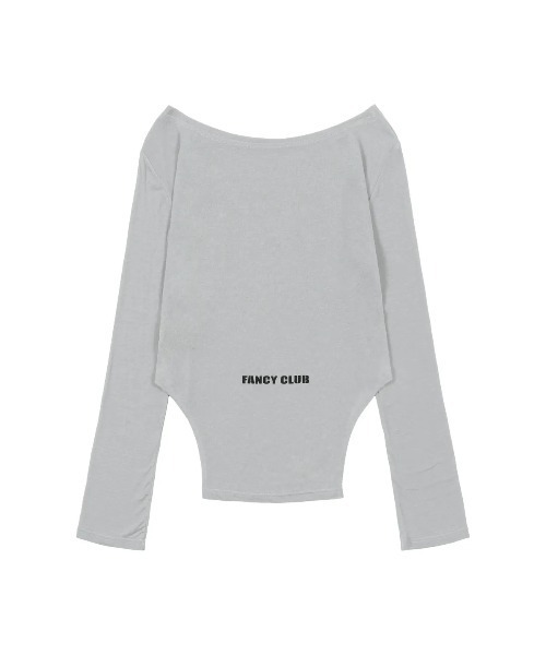 FANCY CLUB(ファンシークラブ)の「◇FANCYCLUB◇ブランド直輸入正規品/520 ボートネック シアー長袖 520 BOATNECK SHEER LONG SLEEVE(Tシャツ/カットソー・レディース・ブラック/グレー・FREE)」の6枚目の写真
