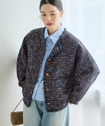 journal standard L'essage | GIOLICA TWEED ドルマンジャケット(ノーカラージャケット)