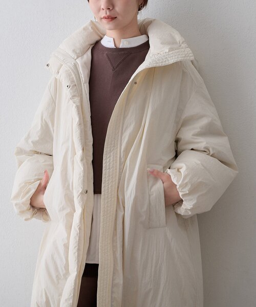THE PAUSE(ザ ポーズ)の「〈WEB限定〉【THE PAUSE】フードロングダウンコート(ダウンジャケット/コート・レディース・アイボリー/ブラック・FREE)」の12枚目の写真