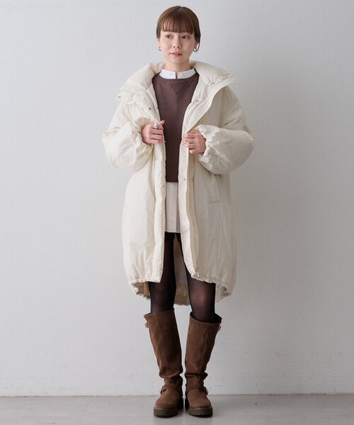 THE PAUSE(ザ ポーズ)の「〈WEB限定〉【THE PAUSE】フードロングダウンコート(ダウンジャケット/コート・レディース・アイボリー/ブラック・FREE)」の1枚目の写真
