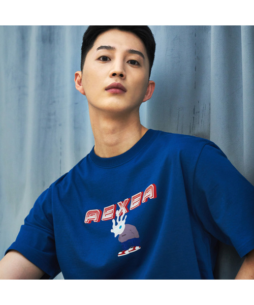 AEXEA(アクシー)の「ステグレッド 半袖Tシャツ E04BRD_ABX10213(Tシャツ/カットソー・メンズ・グレー系その他/ブルー/ホワイト/ブラック・L/M/XL/S)」の4枚目の写真