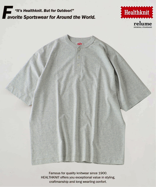 Healthknit(ヘルスニット)の「《追加》Healthknit / ヘルスニット 別注 ヘンリーネックTシャツ(Tシャツ/カットソー・メンズ・ブラック系その他/ホワイト/グレー/ブラウン/ネイビー・LARGE/X-LARGE/MEDIUM/SMALL)」の3枚目の写真