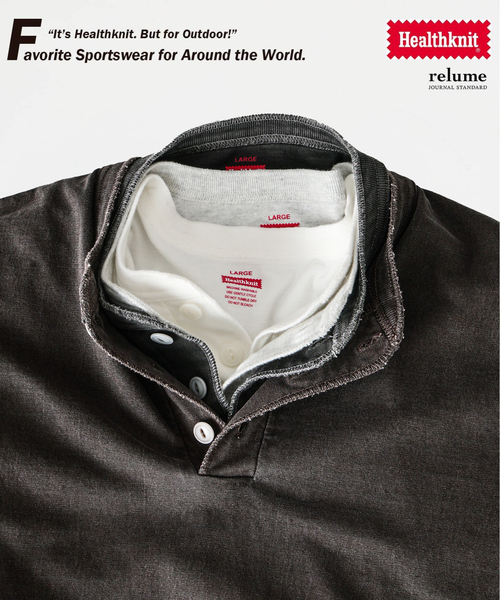 Healthknit(ヘルスニット)の「《追加》Healthknit / ヘルスニット 別注 ヘンリーネックTシャツ(Tシャツ/カットソー・メンズ・ブラック系その他/ホワイト/グレー/ブラウン/ネイビー・LARGE/X-LARGE/MEDIUM/SMALL)」の22枚目の写真