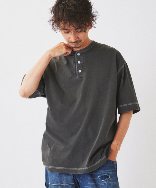 Healthknit(ヘルスニット)の「《追加》Healthknit / ヘルスニット 別注 ヘンリーネックTシャツ(Tシャツ/カットソー・メンズ・ブラック系その他/ホワイト/グレー/ブラウン/ネイビー・LARGE/X-LARGE/MEDIUM/SMALL)」の19枚目の写真