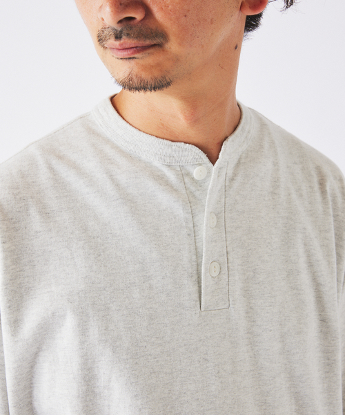 Healthknit(ヘルスニット)の「《追加》Healthknit / ヘルスニット 別注 ヘンリーネックTシャツ(Tシャツ/カットソー・メンズ・ブラック系その他/ホワイト/グレー/ブラウン/ネイビー・LARGE/X-LARGE/MEDIUM/SMALL)」の11枚目の写真