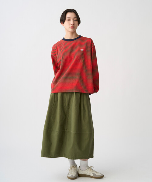 DANTON(ダントン)の「Women's Back Satin Cocoon Skirt(スカート・レディース・オリーブ/ベージュ/ブラック・38/36)」の14枚目の写真