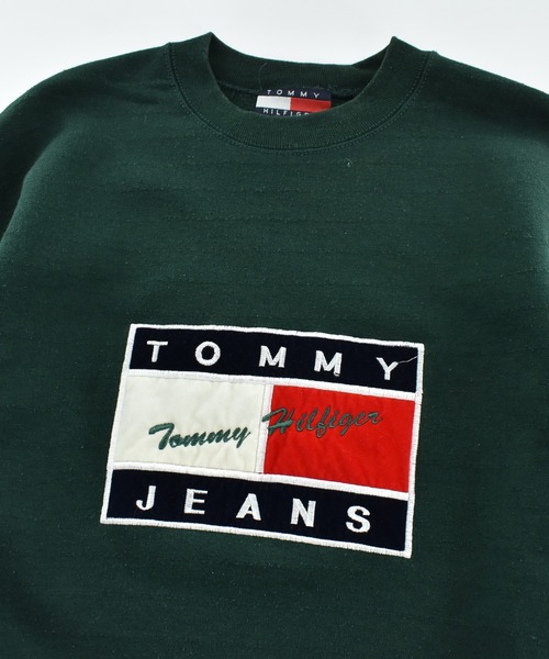 TOMMY HILFIGER（トミーヒルフィガー）の「【USED】90’s TOMMY HILFIGER “TOMMY JEANS” ロゴ スウェット（スウェット・メンズ・グリーン・X-LARGE）」の2枚目の写真