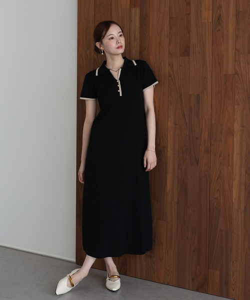J by blue（ジェイバイブルー）の「バイカラースキッパーワンピース（ワンピース・レディース・グレー/ベージュ/ブラック・MEDIUM）」の9枚目の写真