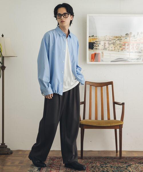 SENSE OF PLACE by URBAN RESEARCH(センスオブプレイスバイアーバンリサーチ)の「ダンボールスウェットカーブパンツ(その他パンツ・メンズ・ライトグレー/チャコールグレー/ブルー・MEDIUM/LARGE)」の2枚目の写真