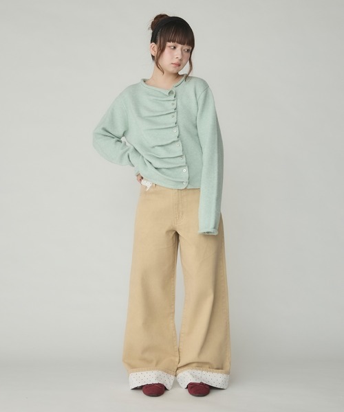 Unblend(アンブレンド)の「【Unblend】ドット配色 ローウエスト ワイドストレートパンツ<セットアップ対応>(その他パンツ・レディース・ブラック/ブルー/ライトベージュ・S/M)」の19枚目の写真