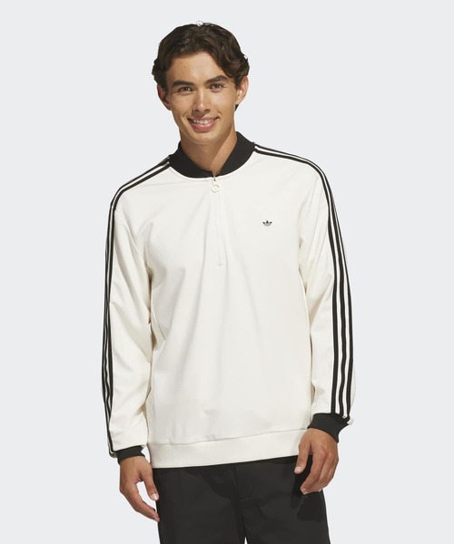 adidas(アディダス)の「3st HZ スウエット【adidas Golf/アディダスゴルフ】(スウェット・メンズ・ホワイト×ブラック・XX-LARGE/3XL/LARGE/MEDIUM/SMALL/X-LARGE)」の1枚目の写真