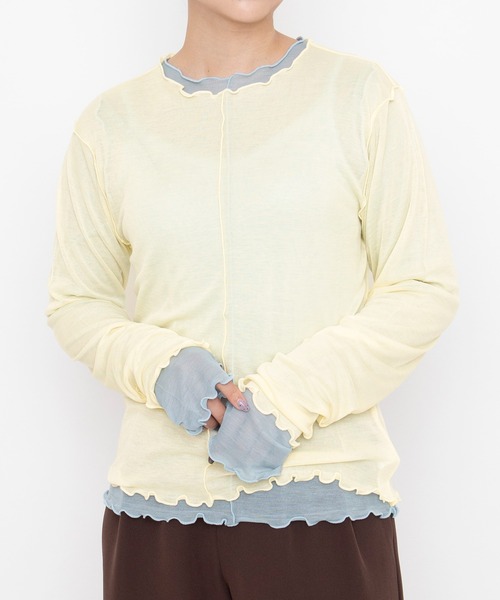PUNYUS(プニュズ)の「【NEW SIZE】メロウシアートップス(Tシャツ/カットソー・レディース・イエロー/ブラック/ダークグレー/アイボリー/サックスブルー/カーキ・1/2/3/4/5)」の6枚目の写真