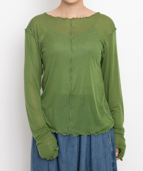 PUNYUS(プニュズ)の「【NEW SIZE】メロウシアートップス(Tシャツ/カットソー・レディース・イエロー/ブラック/ダークグレー/アイボリー/サックスブルー/カーキ・1/2/3/4/5)」の16枚目の写真