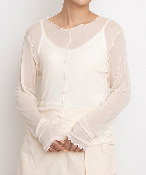 PUNYUS(プニュズ)の「【NEW SIZE】メロウシアートップス(Tシャツ/カットソー・レディース・イエロー/ブラック/ダークグレー/アイボリー/サックスブルー/カーキ・1/2/3/4/5)」の18枚目の写真