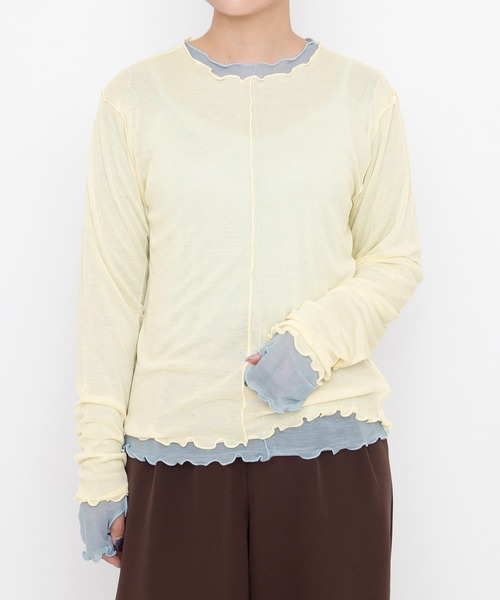 PUNYUS(プニュズ)の「【NEW SIZE】メロウシアートップス(Tシャツ/カットソー・レディース・イエロー/ブラック/ダークグレー/アイボリー/サックスブルー/カーキ・1/2/3/4/5)」の11枚目の写真