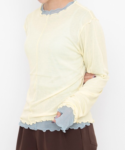 PUNYUS(プニュズ)の「【NEW SIZE】メロウシアートップス(Tシャツ/カットソー・レディース・イエロー/ブラック/ダークグレー/アイボリー/サックスブルー/カーキ・1/2/3/4/5)」の12枚目の写真