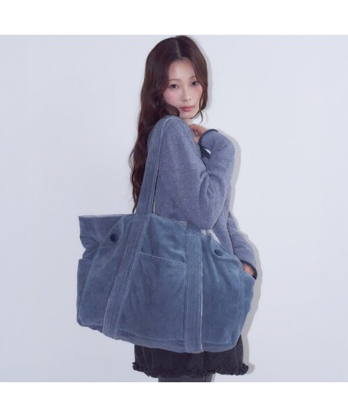 OAFISH(オアフィッシュ)の「Reversible Corduroy Tote Bag, Teal(トートバッグ・レディース・その他・FREE)」の1枚目の写真