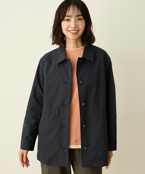 DECOY SINCE 1981(デコイシンスイチキュウハチイチ)の「【Liberty】リバティプリントステンカラーコート【はっ水】(その他アウター・レディース・ベージュ/ネイビー・9号/11号)」の2枚目の写真