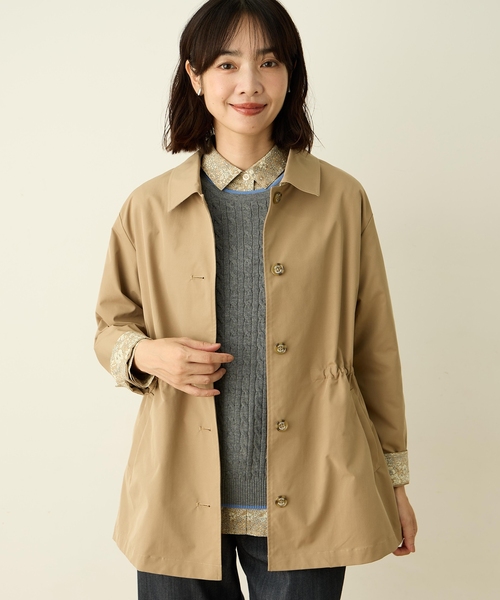 DECOY SINCE 1981(デコイシンスイチキュウハチイチ)の「【Liberty】リバティプリントステンカラーコート【はっ水】(その他アウター・レディース・ベージュ/ネイビー・9号/11号)」の18枚目の写真