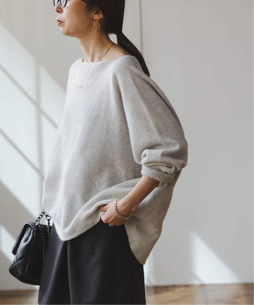 Noble(ノーブル)の「《追加・WEB限定カラーあり》ファインウールドルマンプルオーバー2(ニット/セーター・レディース・ナチュラル/レッド系その他/ライトイエロー・FREE)」の4枚目の写真