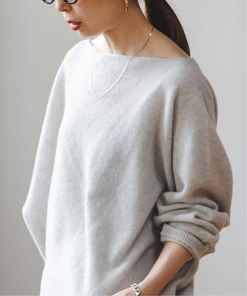 Noble(ノーブル)の「《追加・WEB限定カラーあり》ファインウールドルマンプルオーバー2(ニット/セーター・レディース・ナチュラル/レッド系その他/ライトイエロー・FREE)」の5枚目の写真