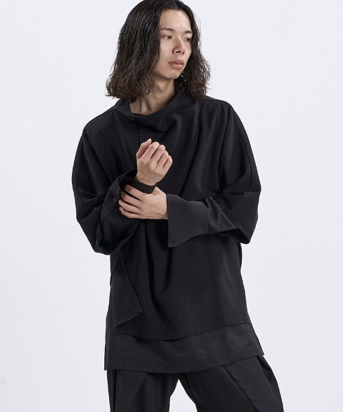 NO ID.(ノーアイディ)の「mlt5869- ランダムテレコドッキングオフタートルPO カットソー(459006-593T)(Tシャツ/カットソー・メンズ・グレー/ホワイト×ライトグレー/ブラック・ONE SIZE)」の19枚目の写真