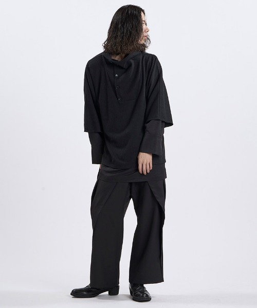 NO ID.(ノーアイディ)の「mlt5869- ランダムテレコドッキングオフタートルPO カットソー(459006-593T)(Tシャツ/カットソー・メンズ・グレー/ホワイト×ライトグレー/ブラック・ONE SIZE)」の20枚目の写真