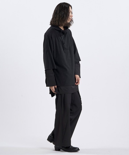 NO ID.(ノーアイディ)の「mlt5869- ランダムテレコドッキングオフタートルPO カットソー(459006-593T)(Tシャツ/カットソー・メンズ・グレー/ホワイト×ライトグレー/ブラック・ONE SIZE)」の21枚目の写真