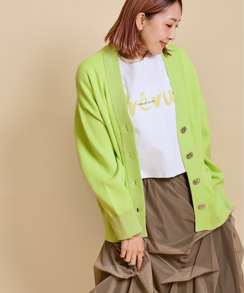 LHELBIE(レルビエ)の「スウェットライクラメリブニットカーディガン(カーディガン/ボレロ・レディース・ブルー/オレンジ/イエロー系その他/ブラック・M)」の22枚目の写真