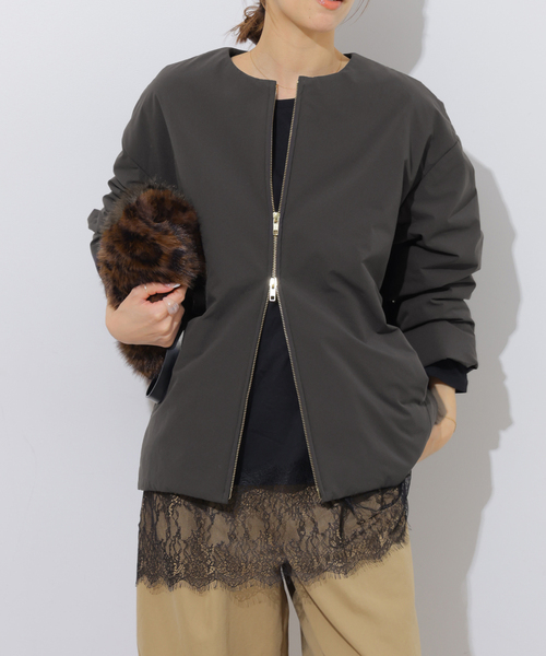 JOURNAL STANDARD relume(ジャーナルスタンダード レリューム)の「《追加》パフィーノーカラーサイドジップブルゾン(その他アウター・レディース・アイボリー/カーキ/ブラック・FREE)」の7枚目の写真