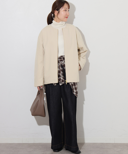 JOURNAL STANDARD relume(ジャーナルスタンダード レリューム)の「《追加》パフィーノーカラーサイドジップブルゾン(その他アウター・レディース・アイボリー/カーキ/ブラック・FREE)」の12枚目の写真