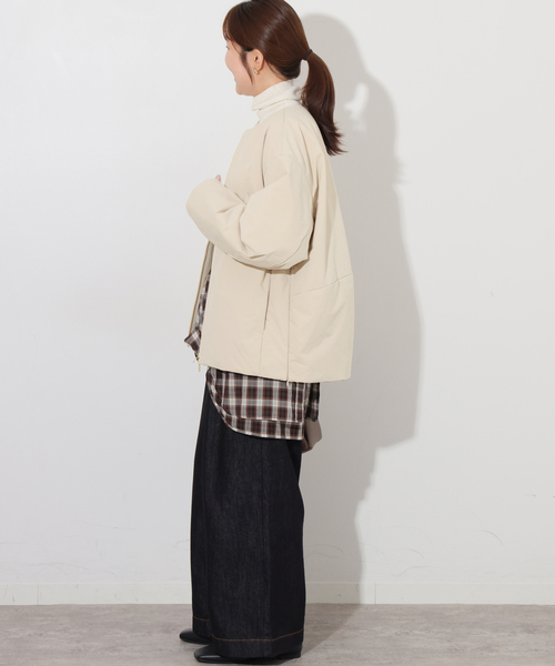 JOURNAL STANDARD relume(ジャーナルスタンダード レリューム)の「《追加》パフィーノーカラーサイドジップブルゾン(その他アウター・レディース・アイボリー/カーキ/ブラック・FREE)」の13枚目の写真