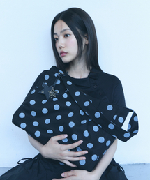 Dot Pleats Shoulder Bag [BLACK]