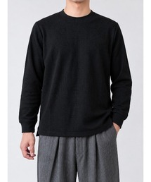 ワッフル無地ロングTシャツ 長袖カットソー OXA