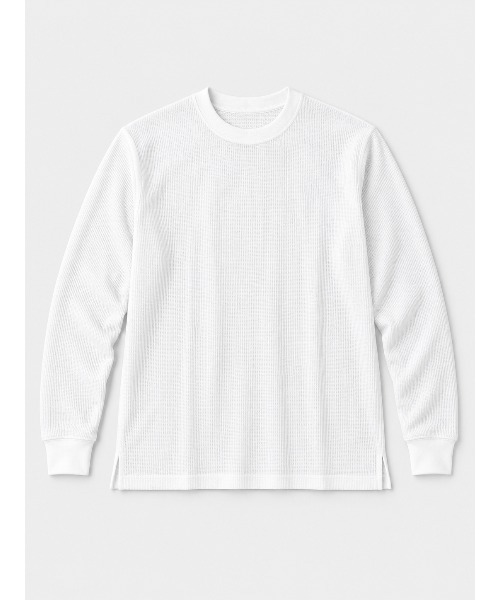 OXA(オグザ)の「ワッフル無地ロングTシャツ 長袖カットソー OXA(Tシャツ/カットソー・メンズ・ホワイト/ブラック・MEDIUM/LARGE)」の6枚目の写真