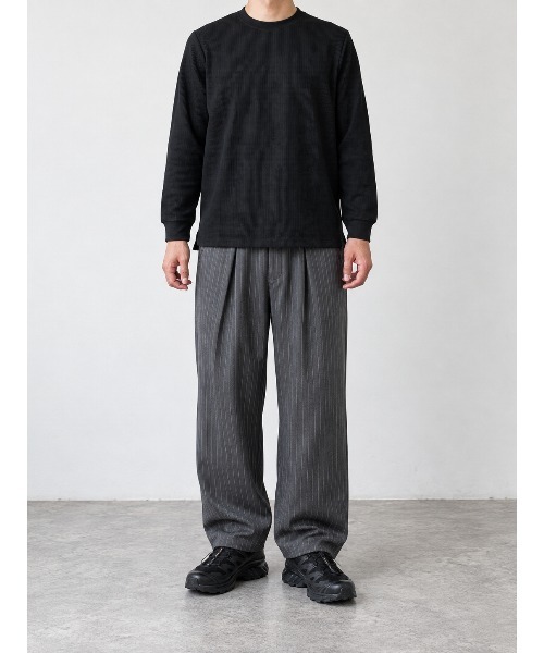 OXA(オグザ)の「ワッフル無地ロングTシャツ 長袖カットソー OXA(Tシャツ/カットソー・メンズ・ホワイト/ブラック・MEDIUM/LARGE)」の8枚目の写真