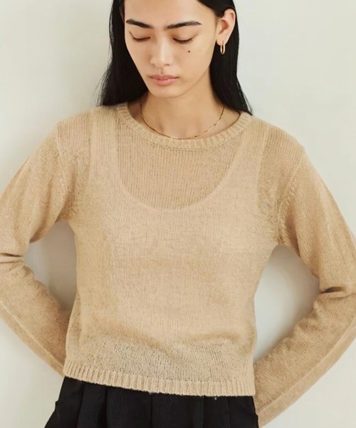 kiehtova(キエトヴァ)の「【kiehtova】FINE BASIC KNIT TOPS/ファイン ベーシック ニット トップス(ニット/セーター・レディース・グレー/ベージュ/ブラック・FREE)」の3枚目の写真