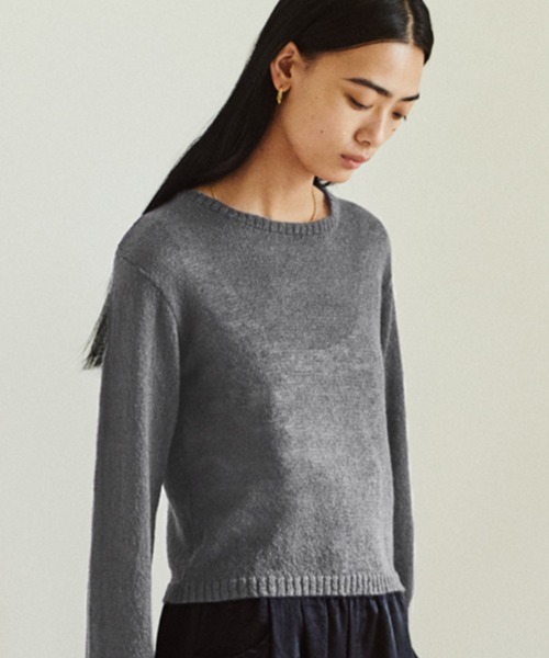 kiehtova(キエトヴァ)の「【kiehtova】FINE BASIC KNIT TOPS/ファイン ベーシック ニット トップス(ニット/セーター・レディース・グレー/ベージュ/ブラック・FREE)」の2枚目の写真
