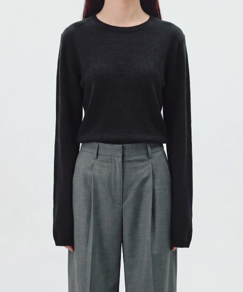 kiehtova(キエトヴァ)の「【kiehtova】FINE BASIC KNIT TOPS/ファイン ベーシック ニット トップス(ニット/セーター・レディース・グレー/ベージュ/ブラック・FREE)」の4枚目の写真