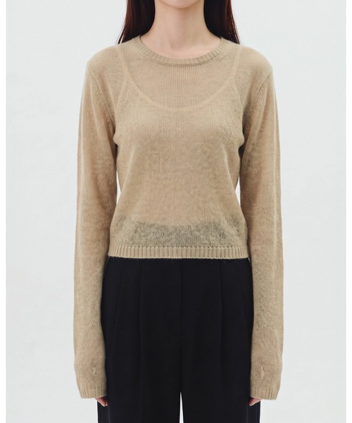 kiehtova(キエトヴァ)の「【kiehtova】FINE BASIC KNIT TOPS/ファイン ベーシック ニット トップス(ニット/セーター・レディース・グレー/ベージュ/ブラック・FREE)」の5枚目の写真