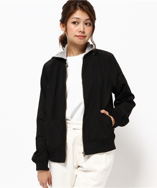 VENCEEXCHANGE（ヴァンスエクスチェンジ）の「フード付MA-1（MA-1・レディース・ブラック/ダークグリーン/梅・MEDIUM）」の14枚目の写真