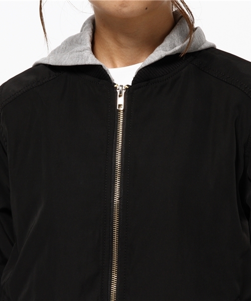 VENCEEXCHANGE（ヴァンスエクスチェンジ）の「フード付MA-1（MA-1・レディース・ブラック/ダークグリーン/梅・MEDIUM）」の7枚目の写真