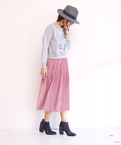 Bou Jeloud(ブージュルード)の「付衿セット裏毛プルオーバー(Tシャツ/カットソー・レディース・杢グレー/ネイビー/アイボリー・M)」の4枚目の写真
