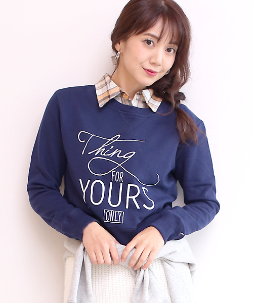 Bou Jeloud(ブージュルード)の「付衿セット裏毛プルオーバー(Tシャツ/カットソー・レディース・杢グレー/ネイビー/アイボリー・M)」の19枚目の写真