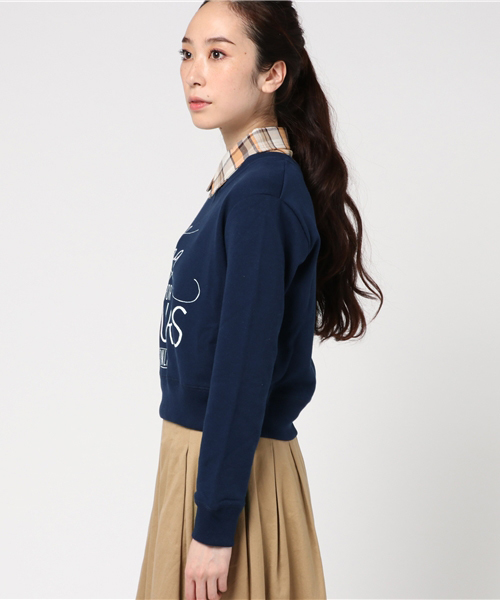 Bou Jeloud(ブージュルード)の「付衿セット裏毛プルオーバー(Tシャツ/カットソー・レディース・杢グレー/ネイビー/アイボリー・M)」の14枚目の写真